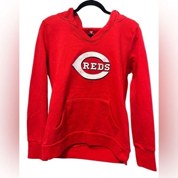 NWT Fanatics Women’s MLB Cincinnati Reds Logo V Neck Pullover Hoodie - Size S - Picture 8 of 10